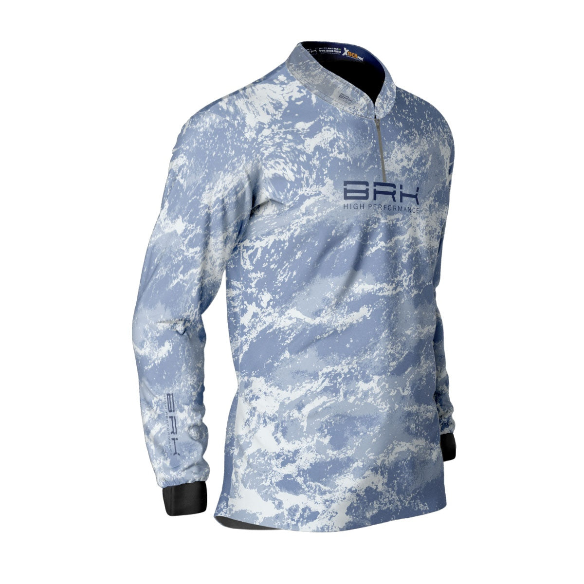Camisa de Pesca Brk Camuflado Azul com Proteção Solar UV50+ - Brk Fishing