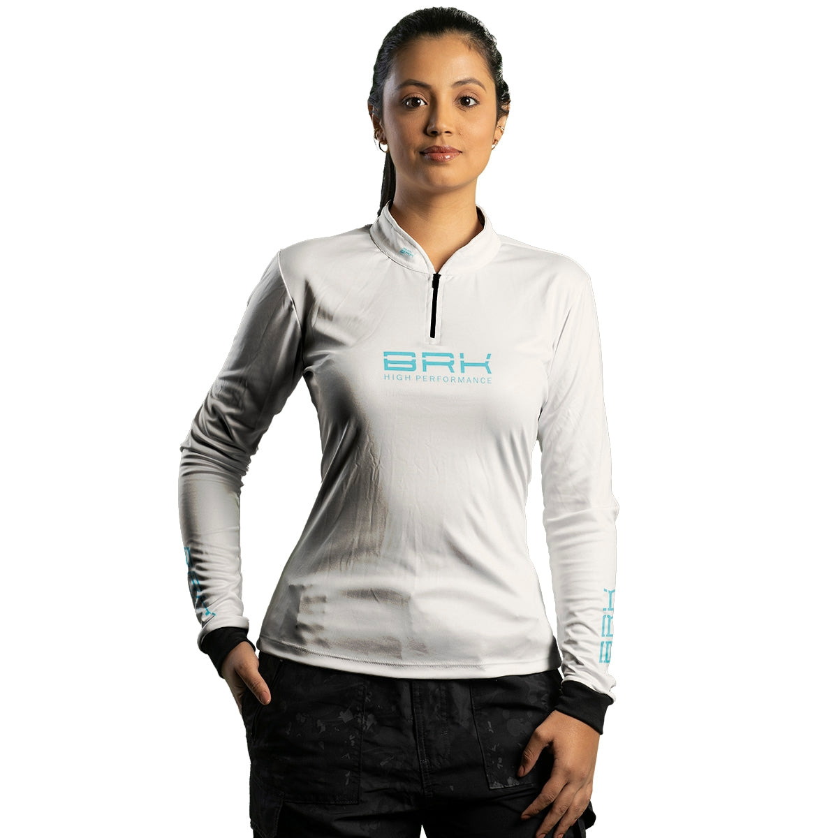 Camisa de Pesca Feminina Brk Offshore Gear Atum Branco com Proteção Solar UV50+ - Brk Fishing