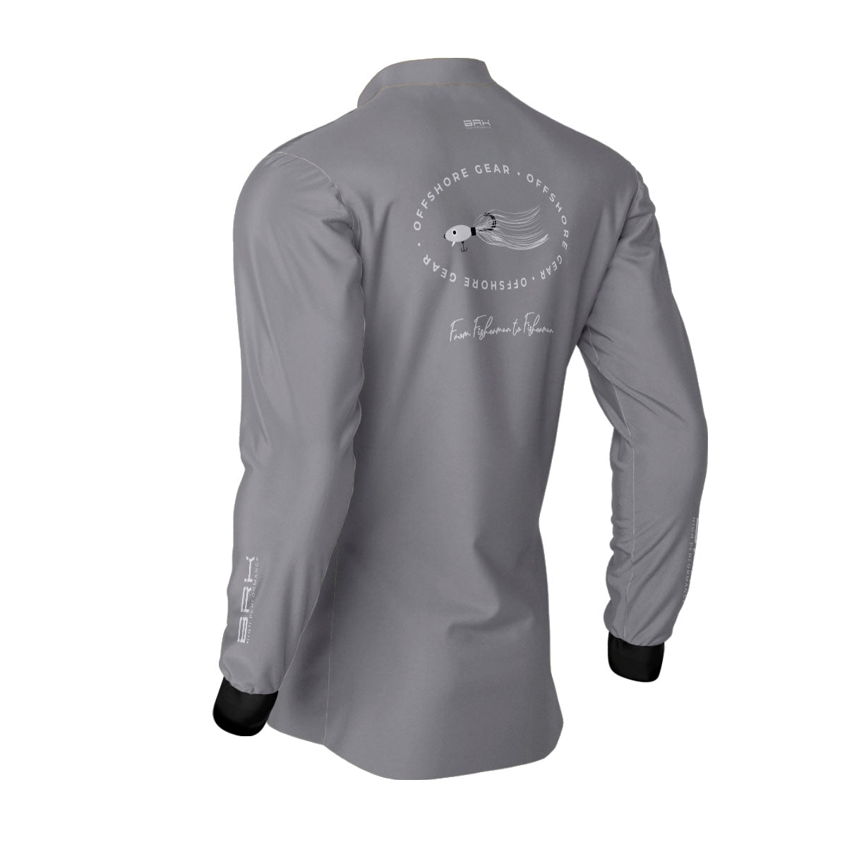 Camisa de Pesca Brk Offshore Gear Iscas Cinza com Proteção Solar UV50+ - Brk Fishing