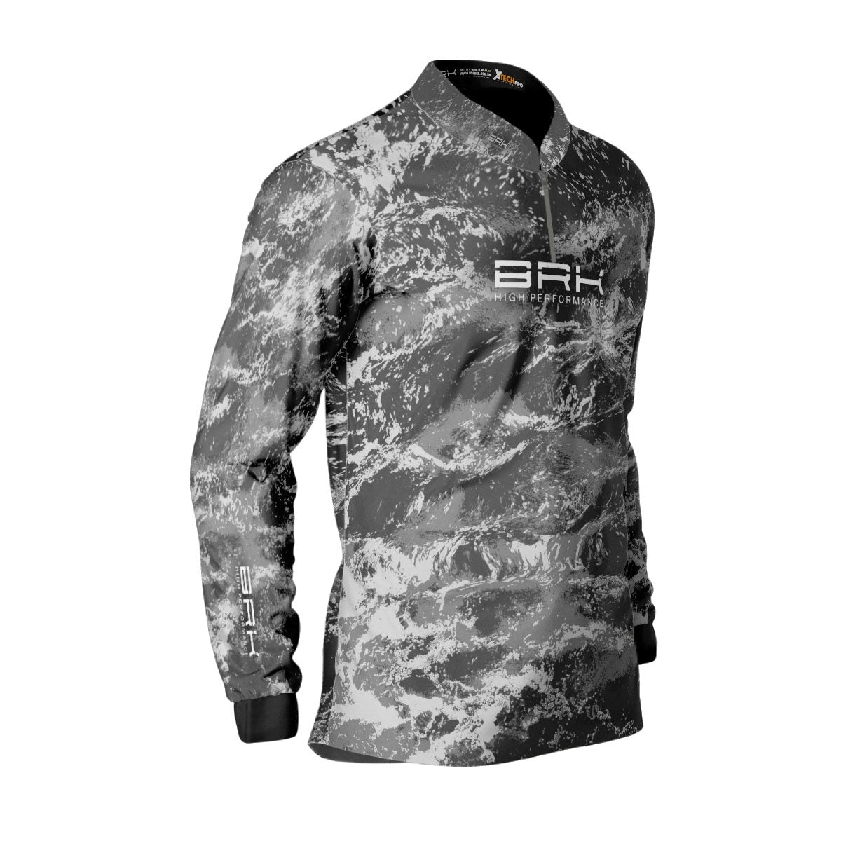 Camisa de Pesca Brk Camuflado Preto com Proteção Solar UV50+ - Brk Fishing