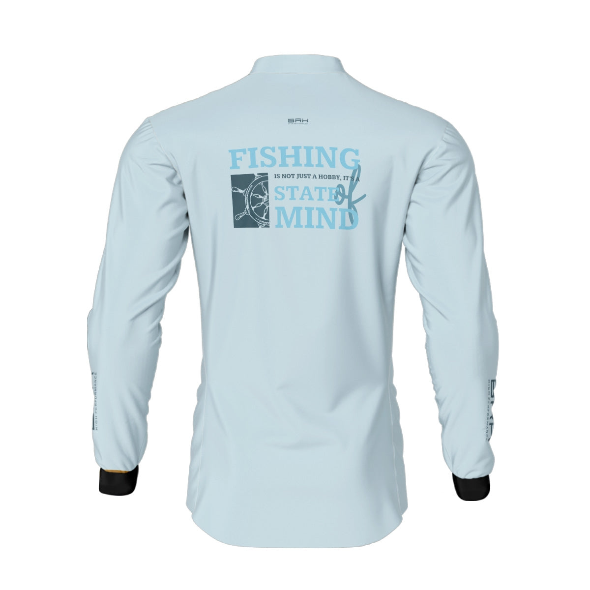 Camisa de Pesca Brk Fishing State of Mind Azul Claro com Proteção Solar UV50+ - Brk Fishing