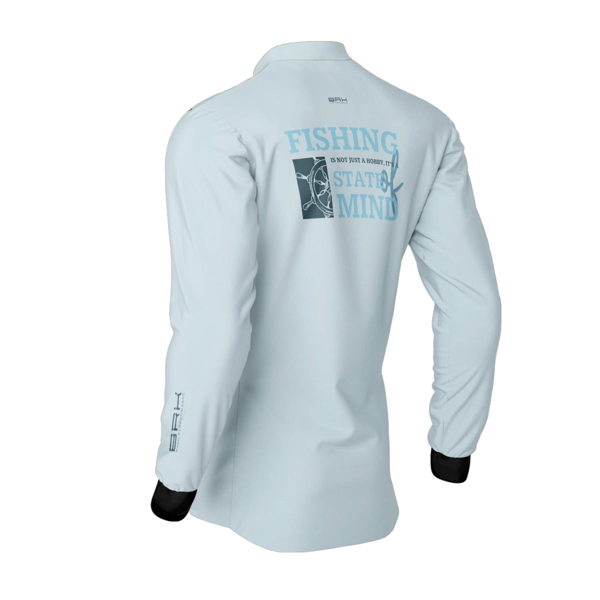 Camisa de Pesca Brk Fishing State of Mind Azul Claro com Proteção Solar UV50+ - Brk Fishing