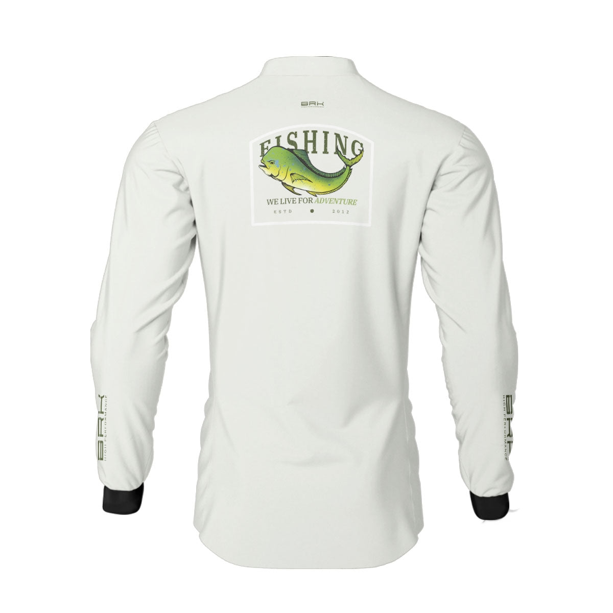 Camisa de Pesca Brk We Live for Adventure Dourado com Proteção Solar UV50+ - Brk Fishing