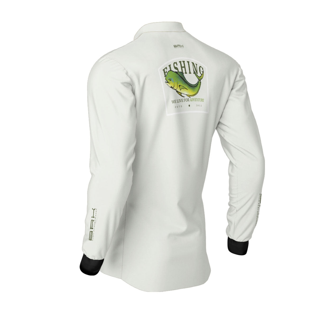 Camisa de Pesca Brk We Live for Adventure Dourado com Proteção Solar UV50+ - Brk Fishing