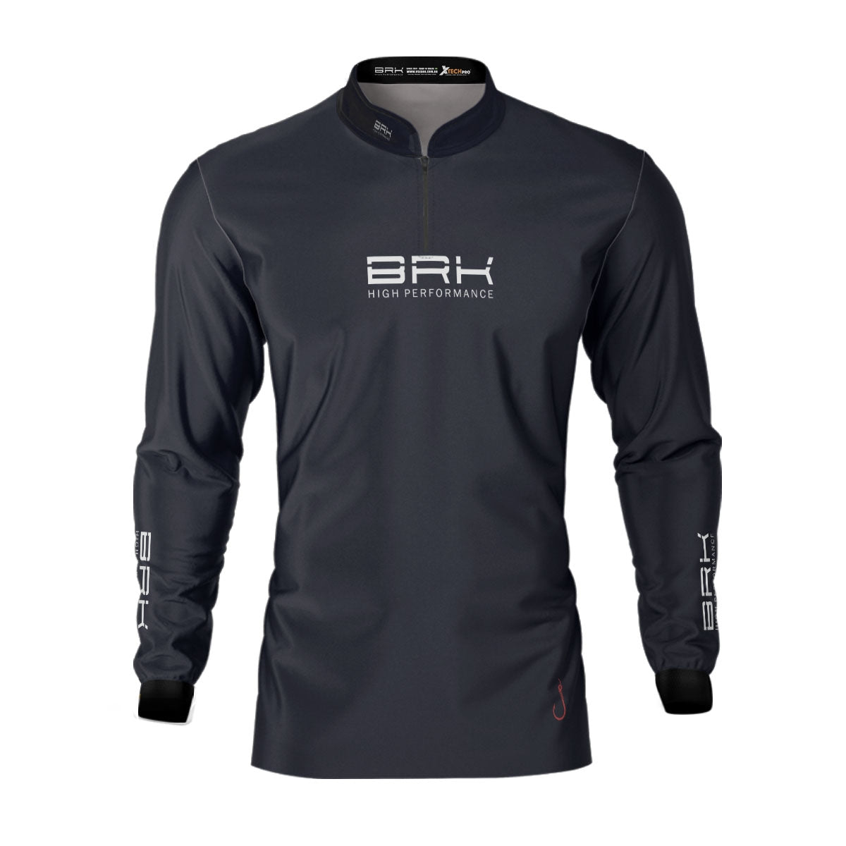 Camisa de Pesca Brk Isca Jig Head Preta com Proteção Solar UV50+ - Brk Fishing