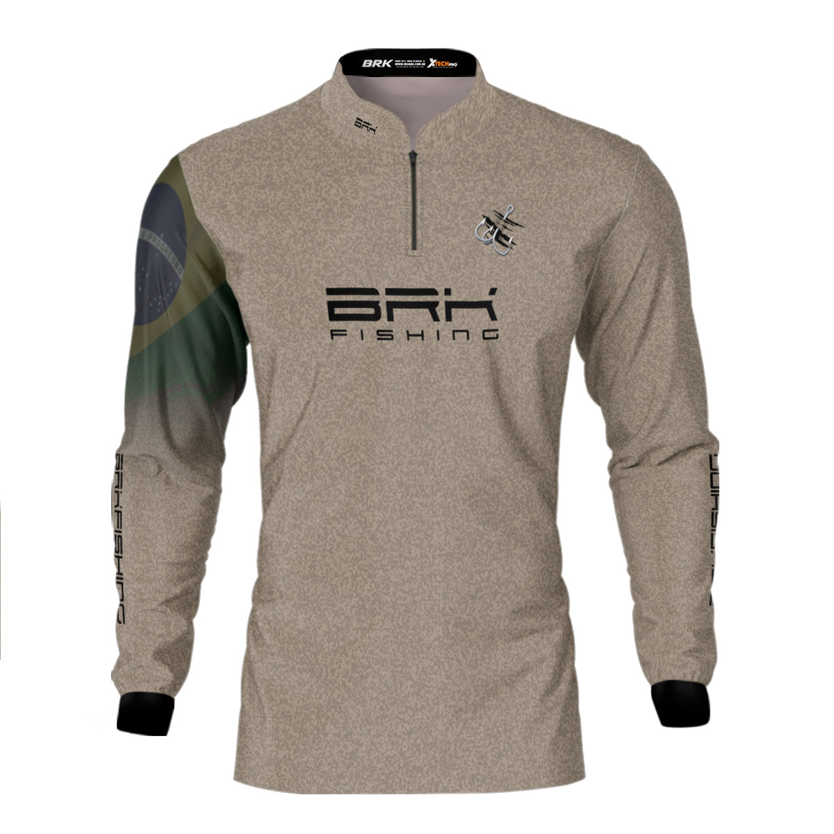 Camisa de Pesca Brk Garateia Clean Bandeira Brasil com Proteção Solar UV50+ - Brk Fishing