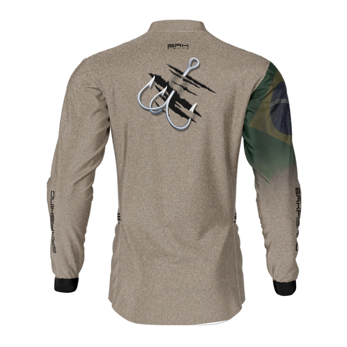 Camisa de Pesca Brk Garateia Clean Bandeira Brasil com Proteção Solar UV50+ - Brk Fishing