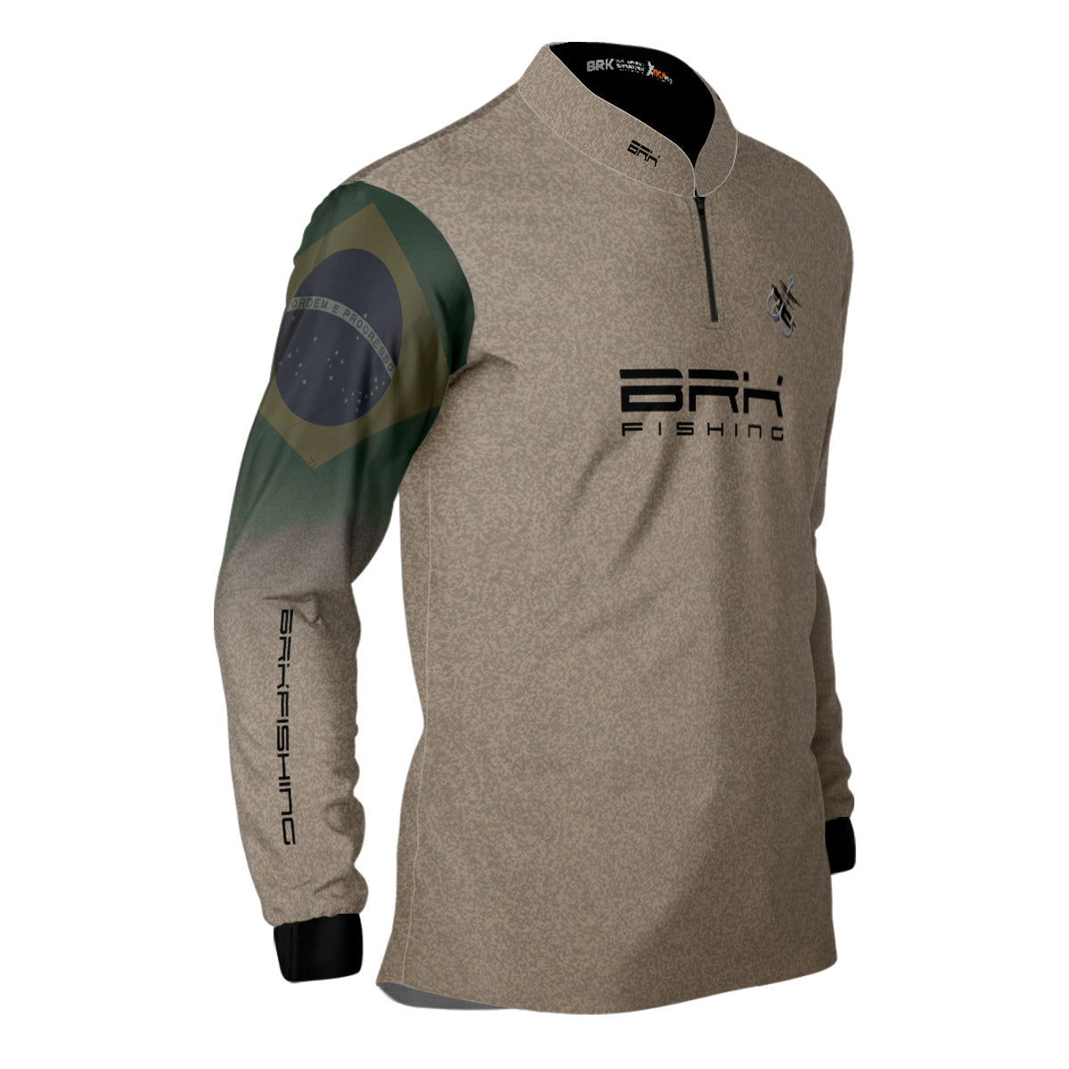 Camisa de Pesca Brk Garateia Clean Bandeira Brasil com Proteção Solar UV50+ - Brk Fishing