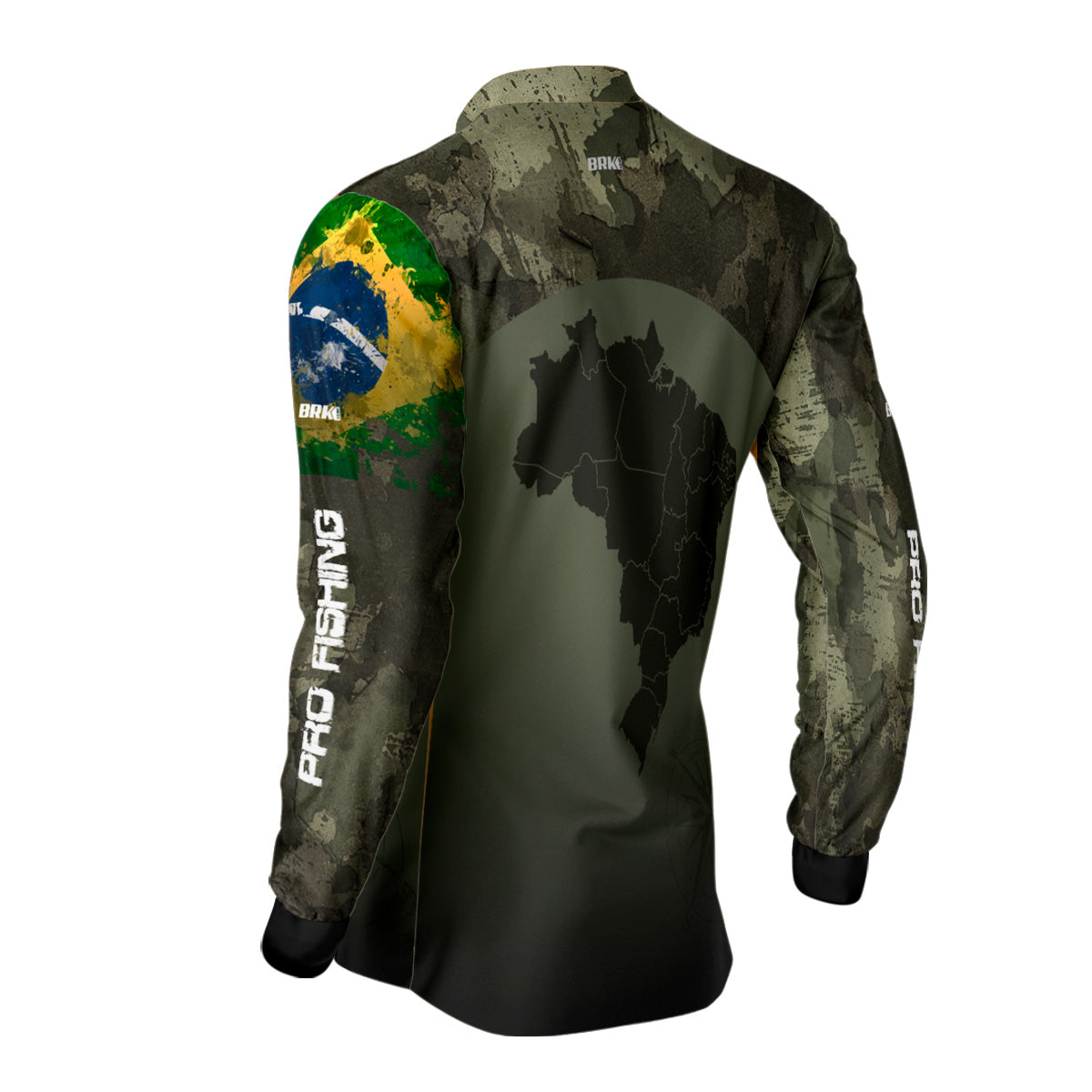 Camisa de Pesca Brk Bussola Brasil Camuflada com Proteção Solar UV50+ - Brk Fishing