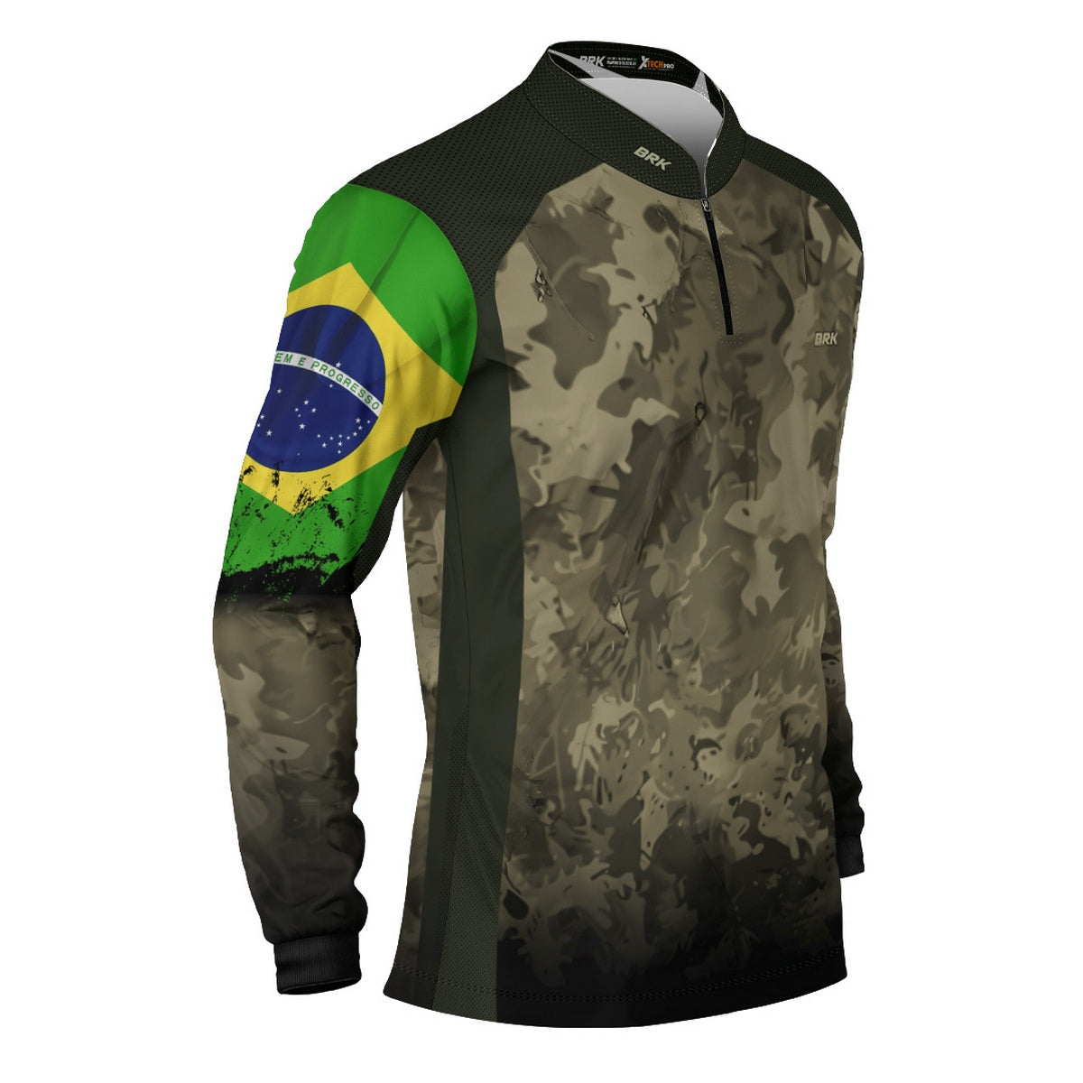 Camisa Agro Brk Camuflada Bandeira do Brasil com Proteção Solar UV50+ - Brk Fishing