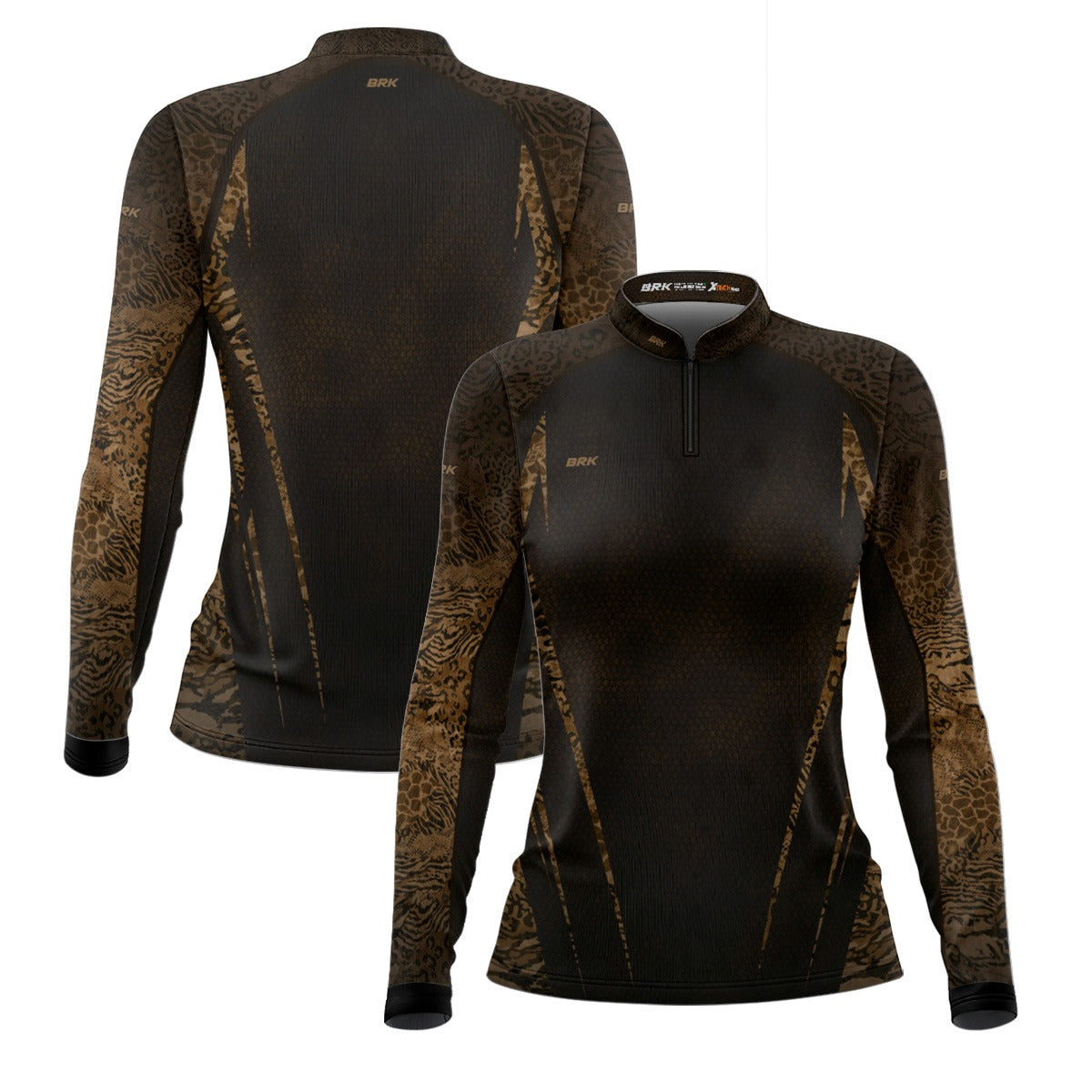 Camisa Agro Feminina Brk Camuflada Animal Print com Proteção Solar UV50+ - Brk Fishing