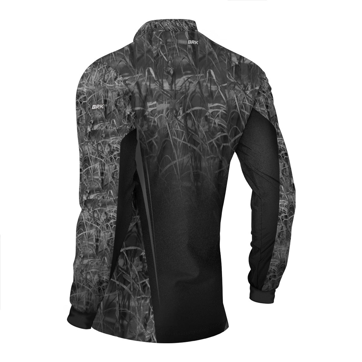 Camisa Agro Brk Camuflada Preto e Cinza com Proteção Solar UV50+ - Brk Fishing