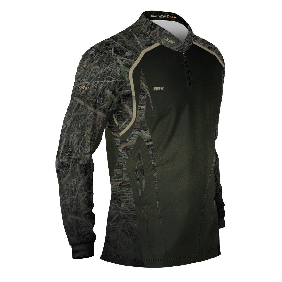 Camisa Agro Brk Camuflada Verde com Proteção Solar UV50+ - Brk Fishing