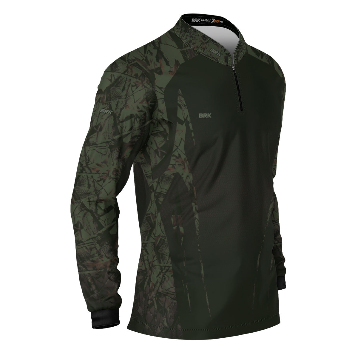 Camisa Agro Brk Camuflada Verde Militar com Proteção Solar UV50+ - Brk Fishing