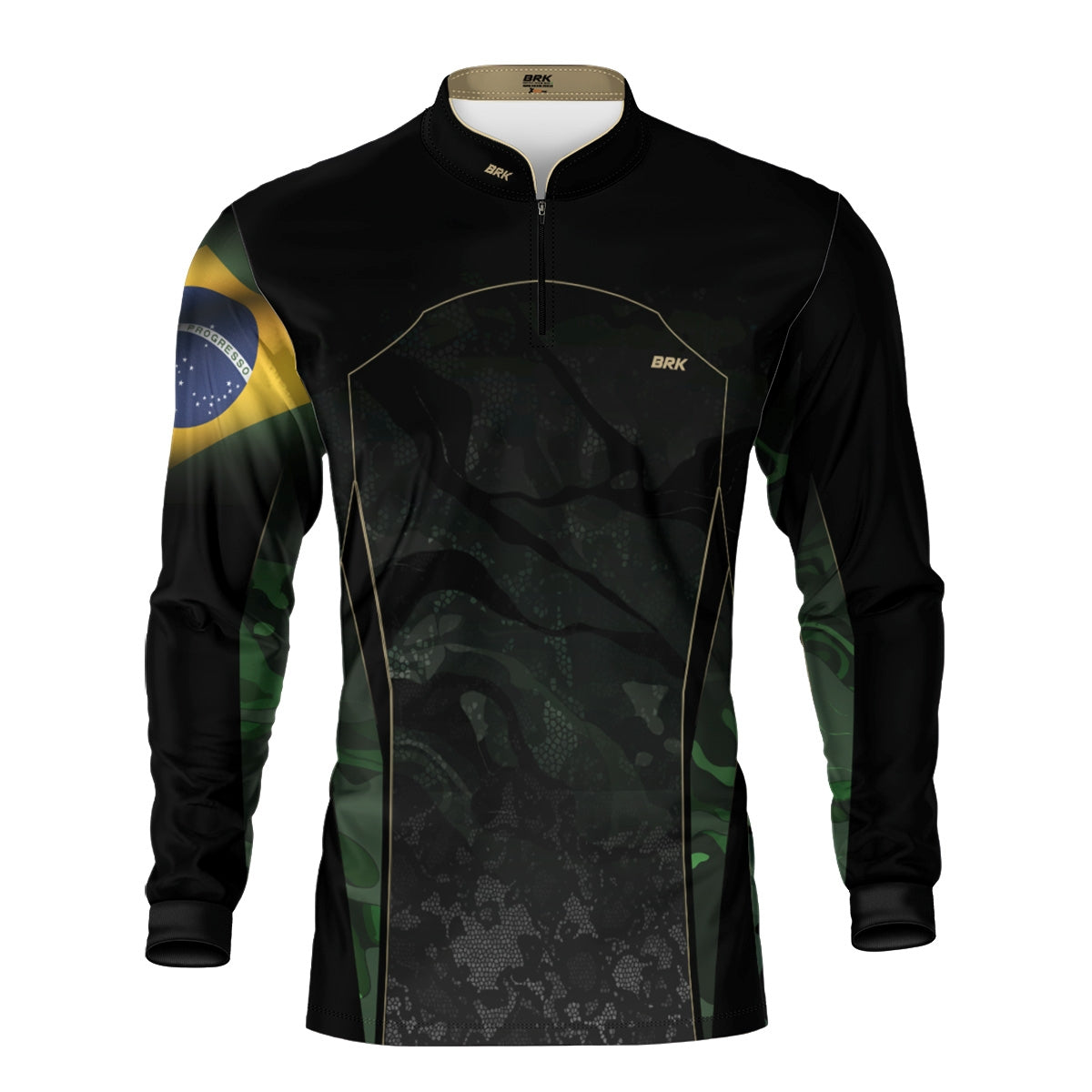 Camisa Agro Brk Camuflada Bandeira do Brasil com Proteção Solar UV50+ - Brk Fishing