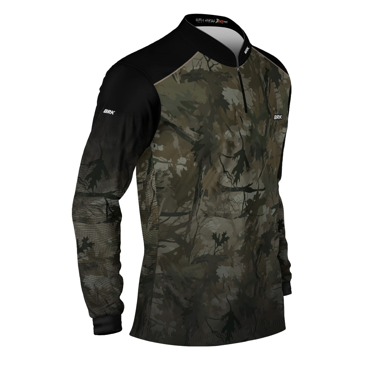 Camisa Agro Brk Camuflada Verde Folhas com Proteção Solar UV50+ - Brk Fishing