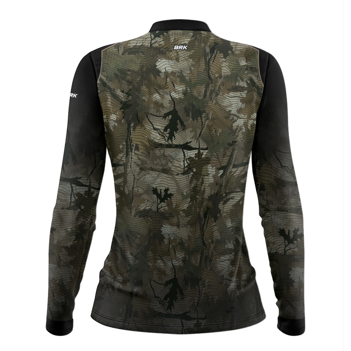 Camisa Agro Feminina Brk Camuflada Verde Folhas com Proteção Solar UV50+ - Brk Fishing