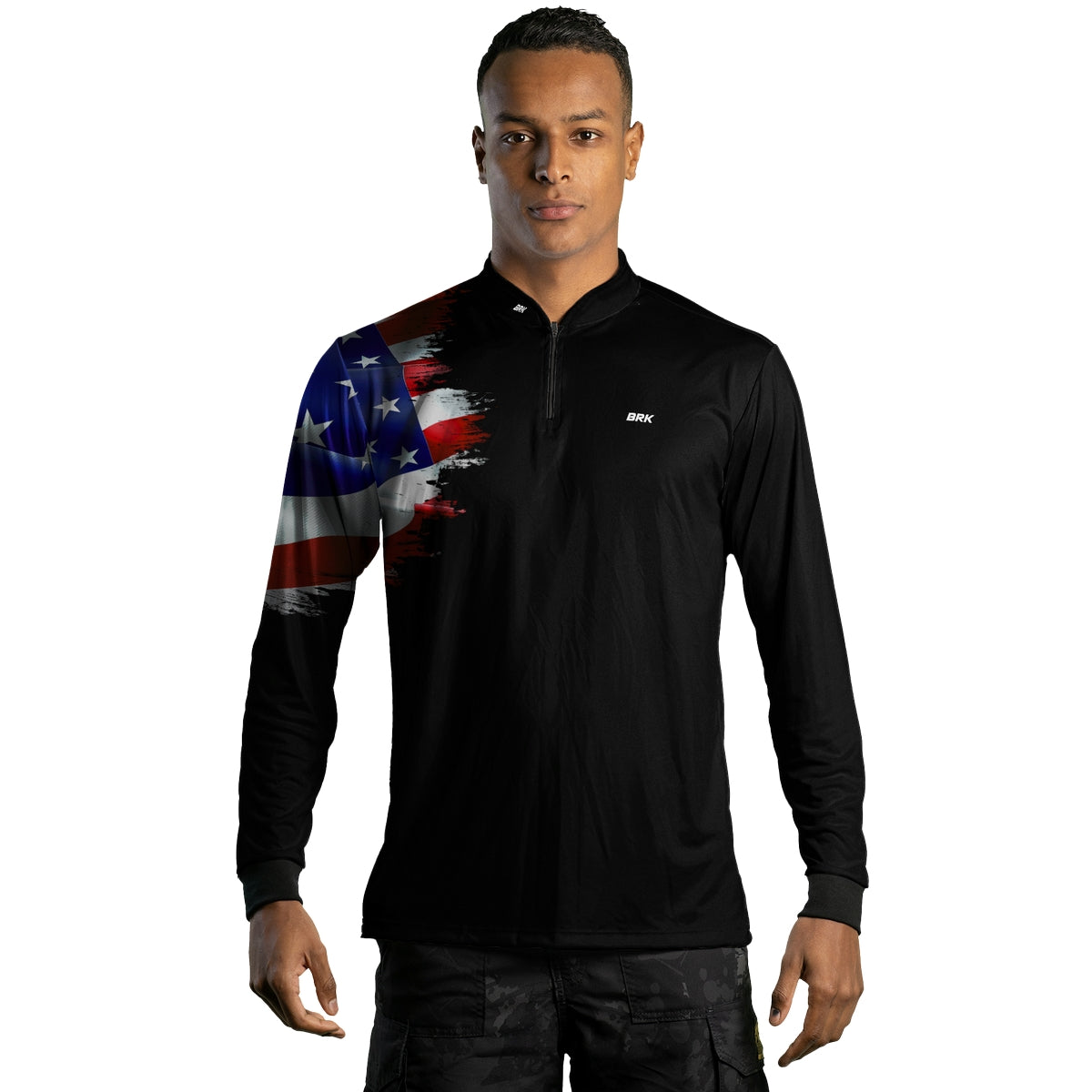 Camisa Agro Brk Bandeira Estados Unidos com Proteção Solar UV50+ - Brk Fishing