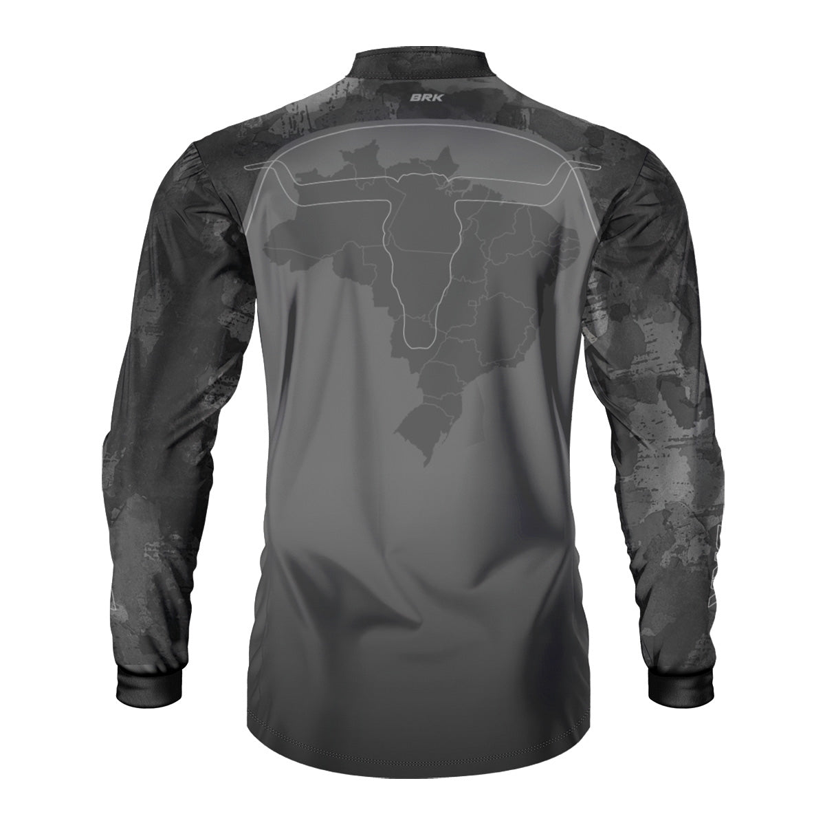 Camisa Agro Brk Camo Long Horn Brasil Cinza com Proteção Solar UV50+ - Brk Fishing