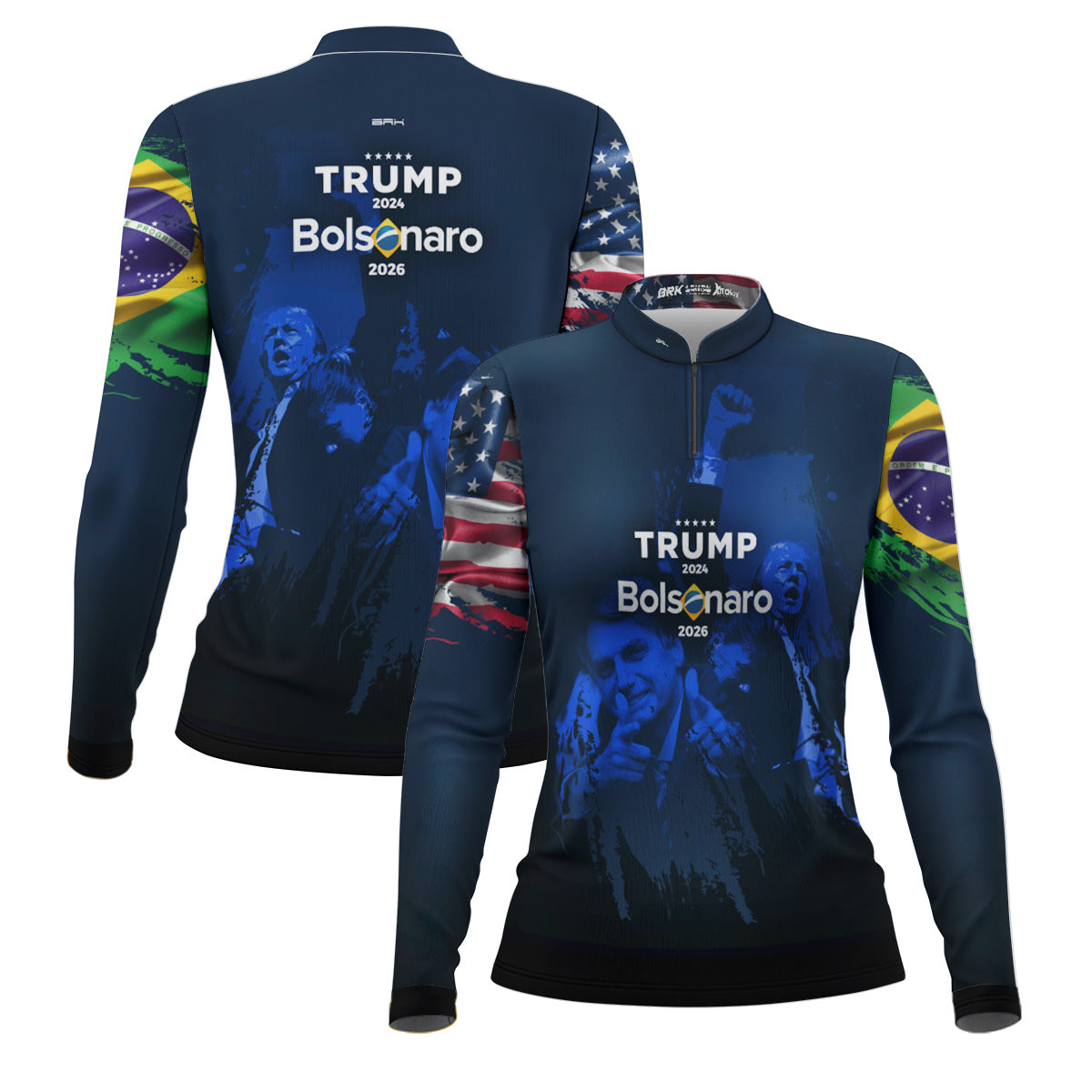 Camisa Agro Feminina Brk Trump e Bolsonaro com Proteção Solar UV50+ - Brk Fishing