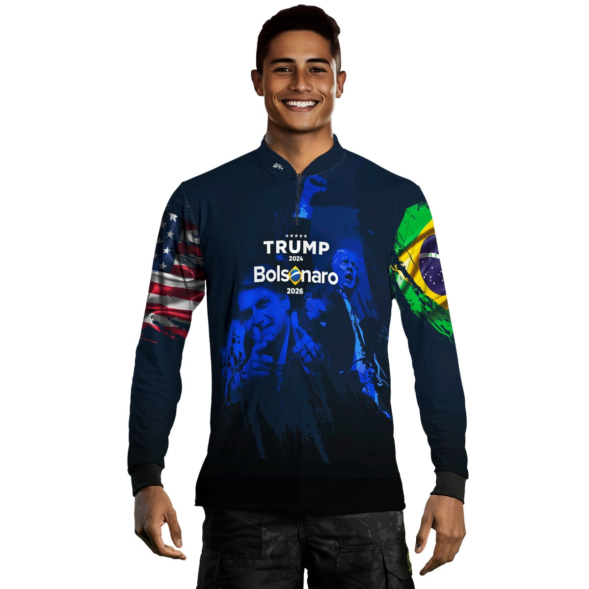 Camisa Agro Brk Trump e Bolsonaro com Proteção Solar UV50+ - Brk Fishing