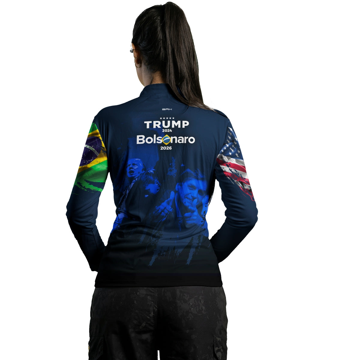 Camisa Agro Feminina Brk Trump e Bolsonaro com Proteção Solar UV50+ - Brk Fishing