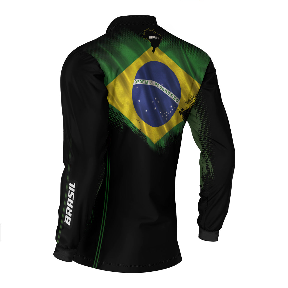 Camisa Agro Brk Bandeira do Brasil com Proteção Solar UV50+ - Brk Fishing