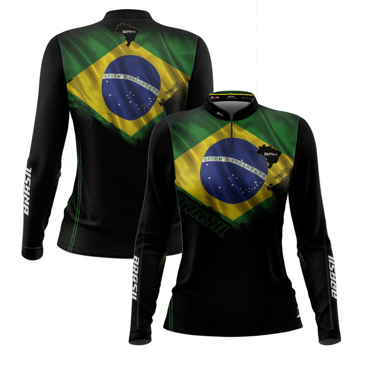Camisa Agro Feminina Brk Bandeira do Brasil com Proteção Solar UV50+ - Brk Fishing