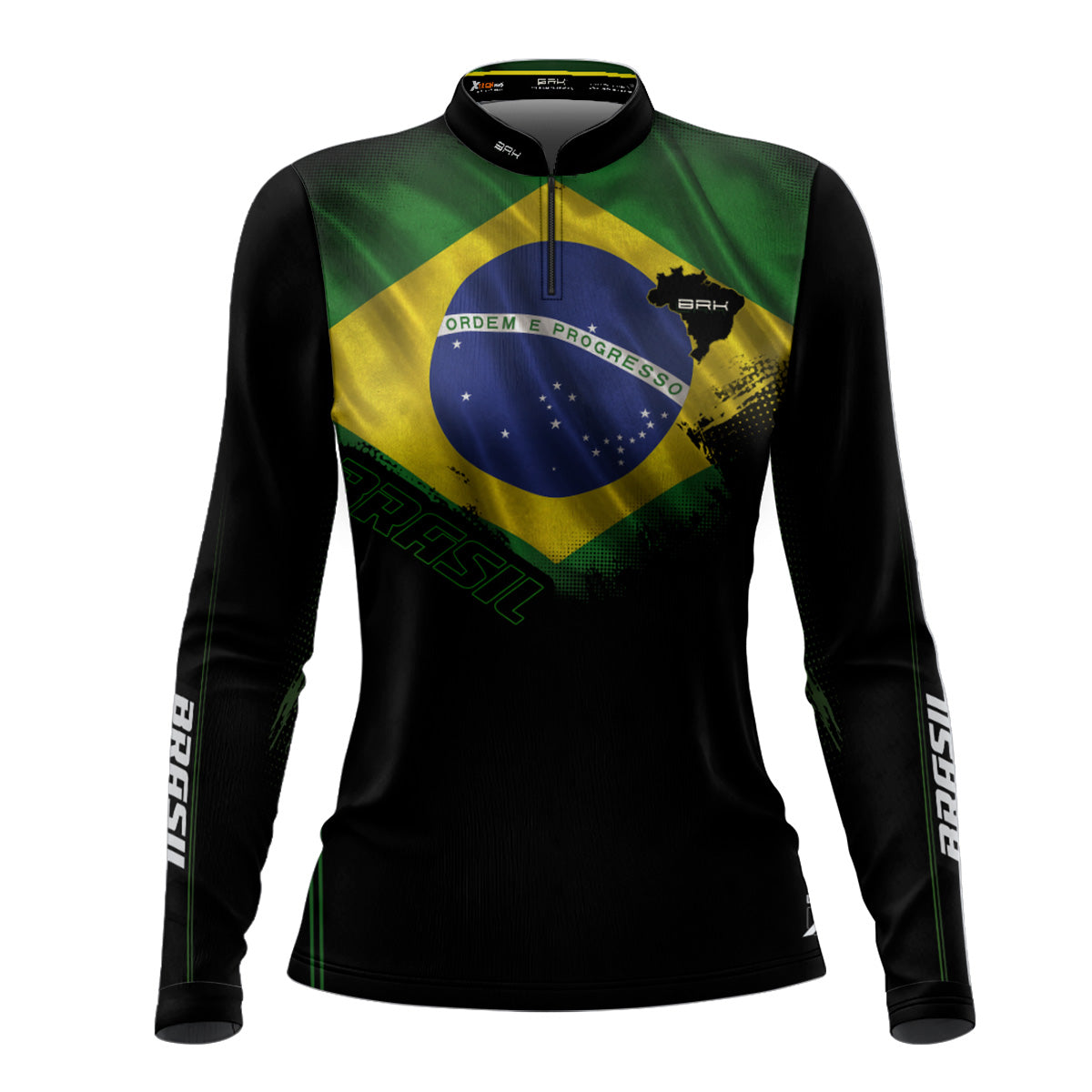 Camisa Agro Feminina Brk Bandeira do Brasil com Proteção Solar UV50+ - Brk Fishing