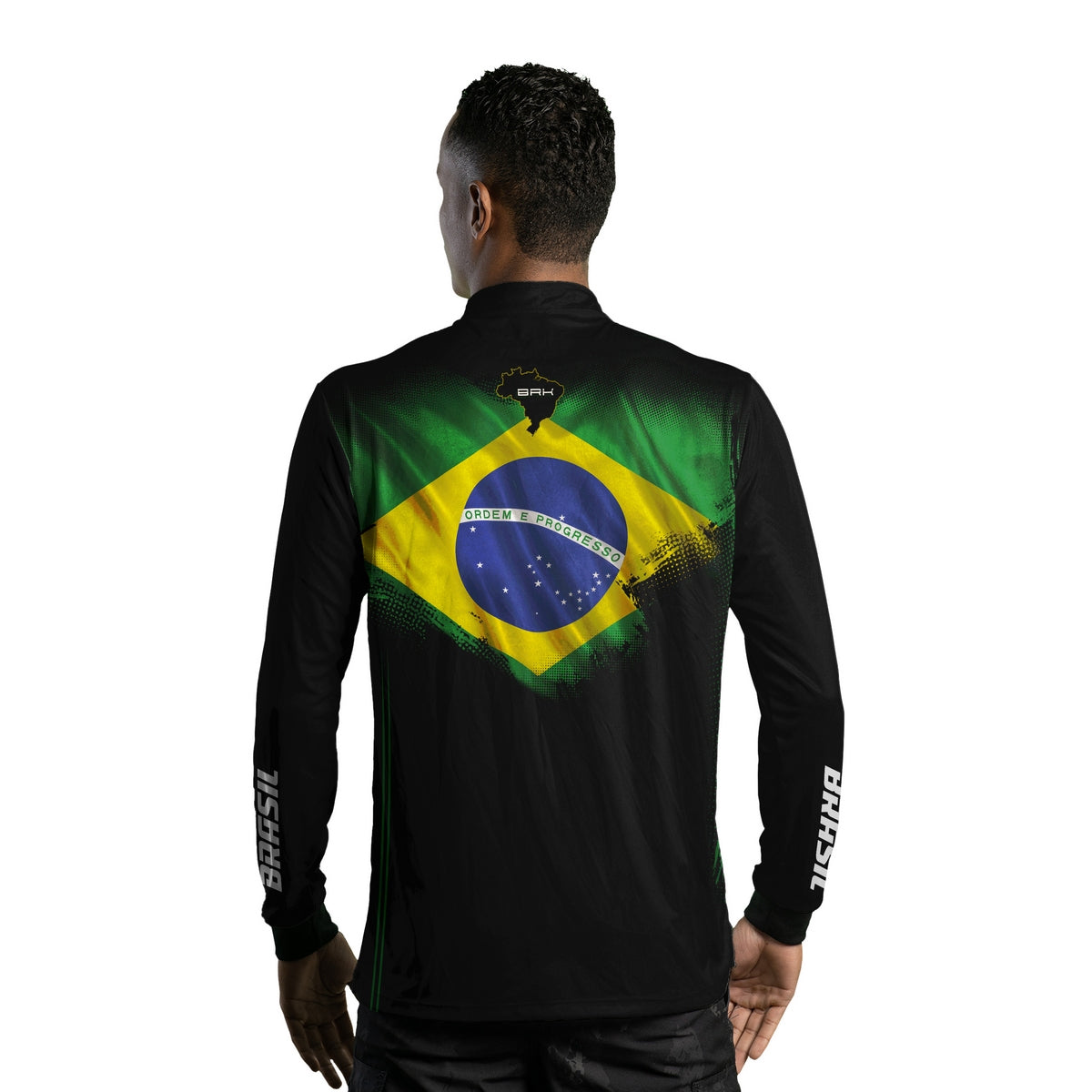 Camisa Agro Brk Bandeira do Brasil com Proteção Solar UV50+ - Brk Fishing