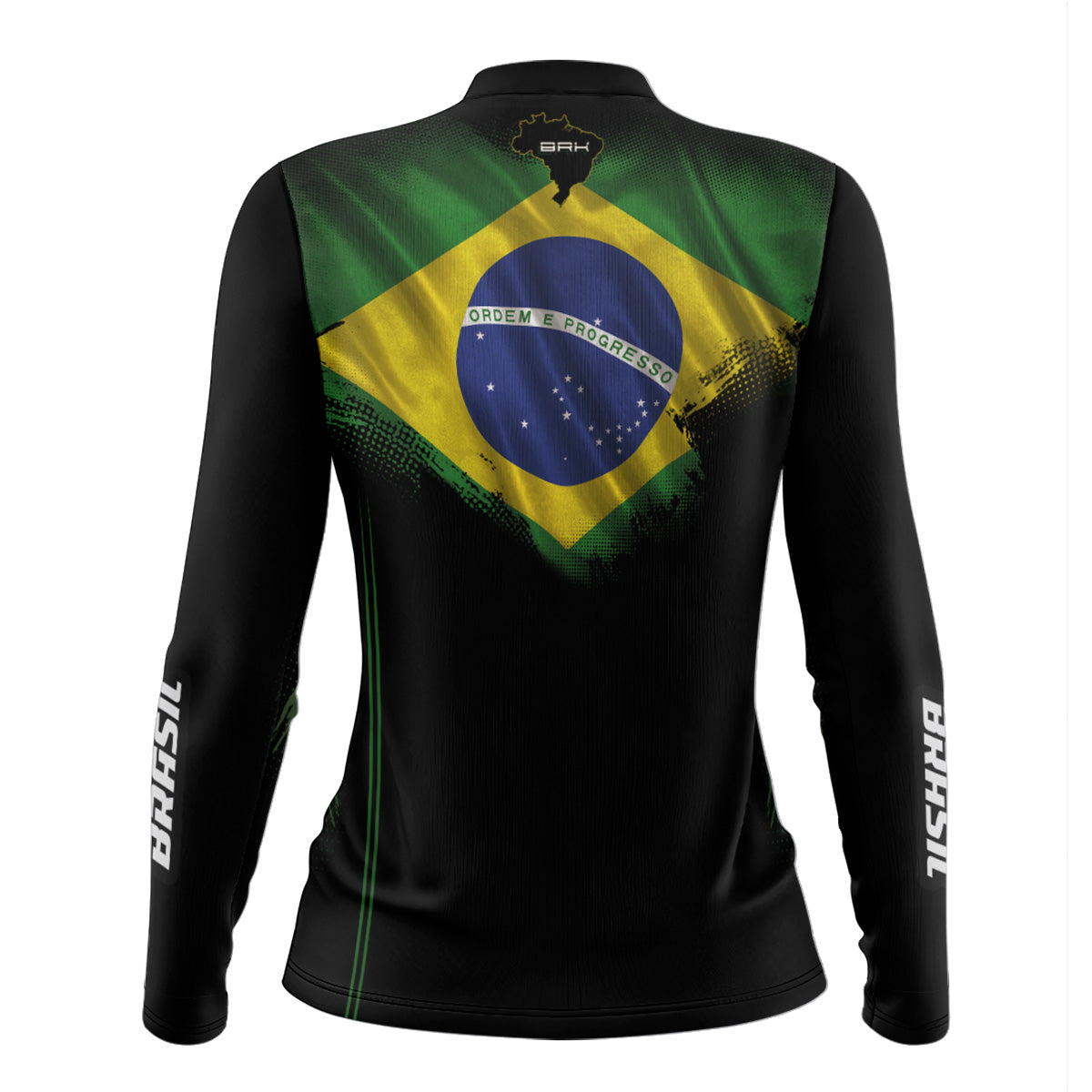 Camisa Agro Feminina Brk Bandeira do Brasil com Proteção Solar UV50+ - Brk Fishing