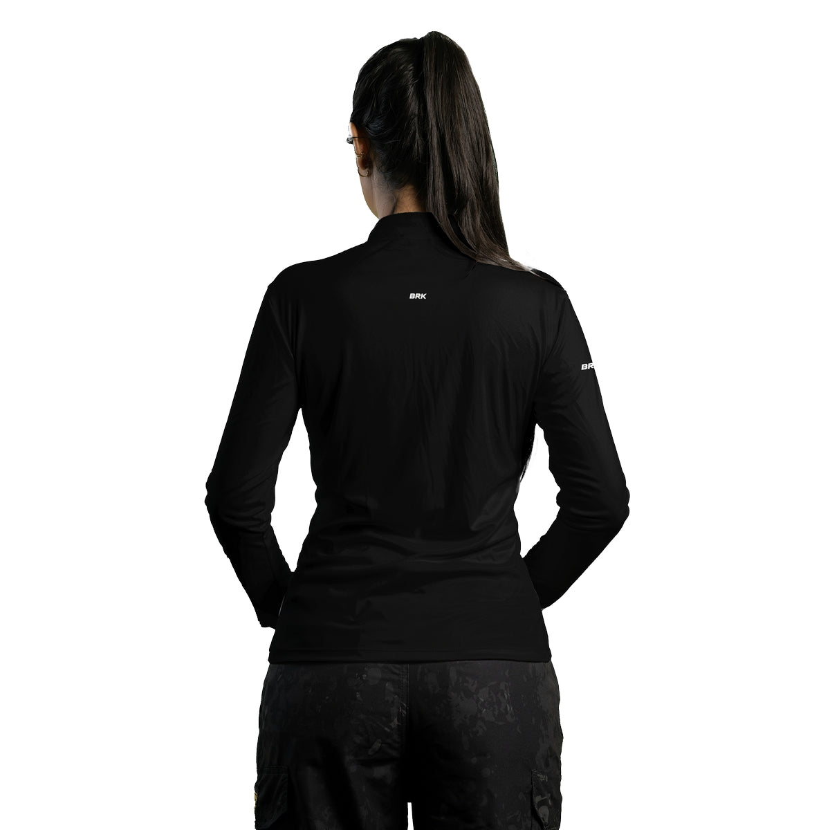 Camisa Feminina Brk Basica Preta com Proteção Solar UV50 Envio Imediato Brk Fishing