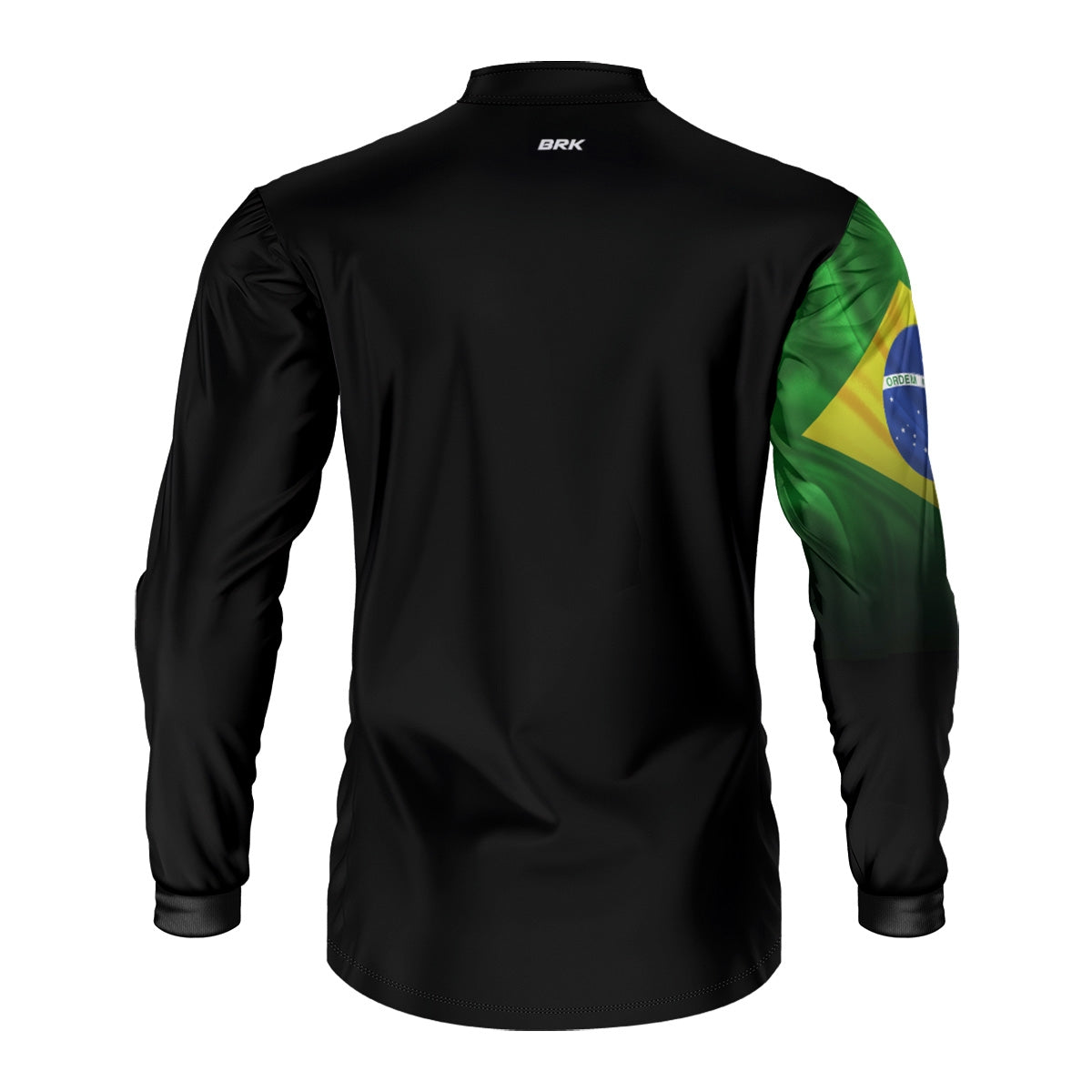 Camisa Brk Preta Bandeira do Brasil com Proteção Solar UV50 Envio Imediato Brk Fishing