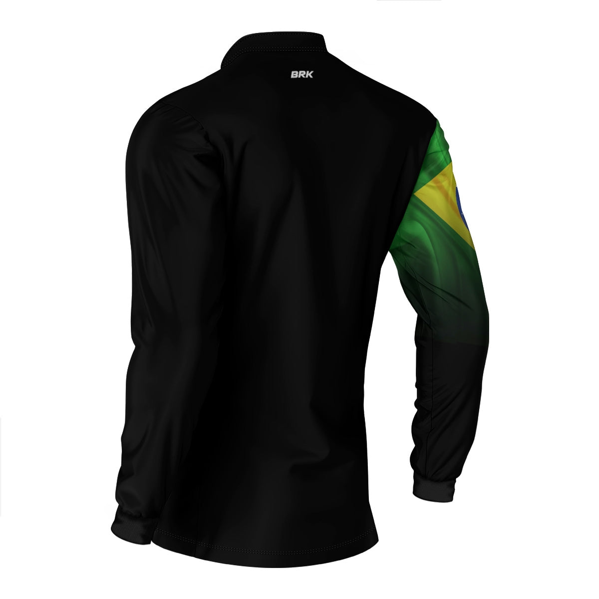Camisa Brk Preta Bandeira do Brasil com Proteção Solar UV50 Envio Imediato Brk Fishing