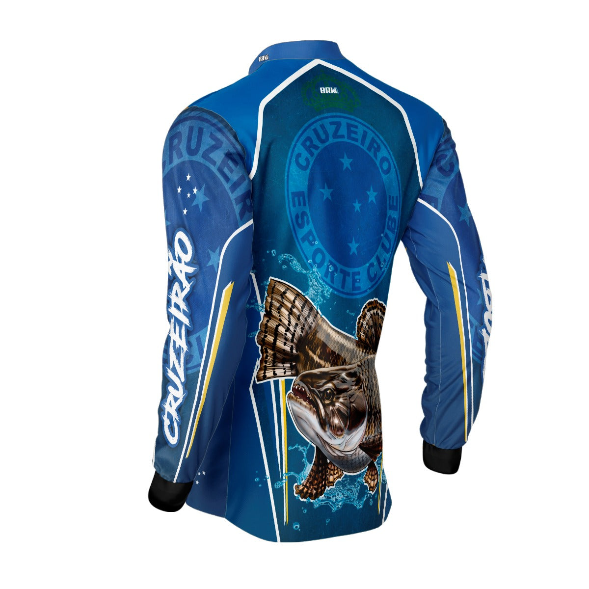 Camisa de Pesca Brk Traíra Futebol Azul com Proteção Solar UV50+ - Brk Fishing