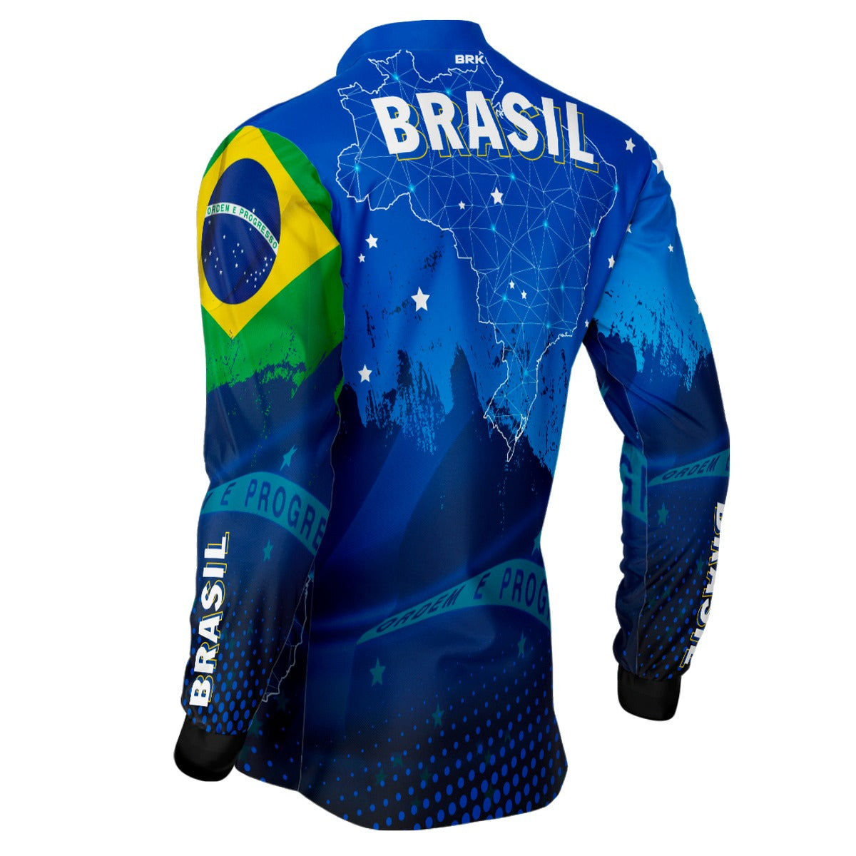 Camisa de Pesca Brk Brasil Azul com Proteção Solar UV50+ - Brk Fishing