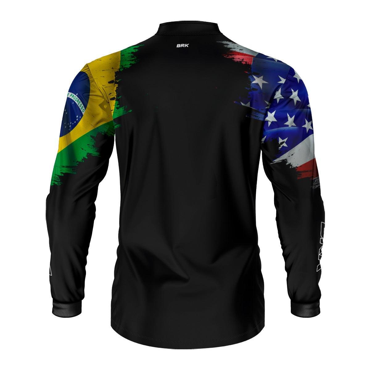 Camisa Agro Brk Bandeira Brasil Estados Unidos com Proteção Solar UV50+ - Brk Fishing