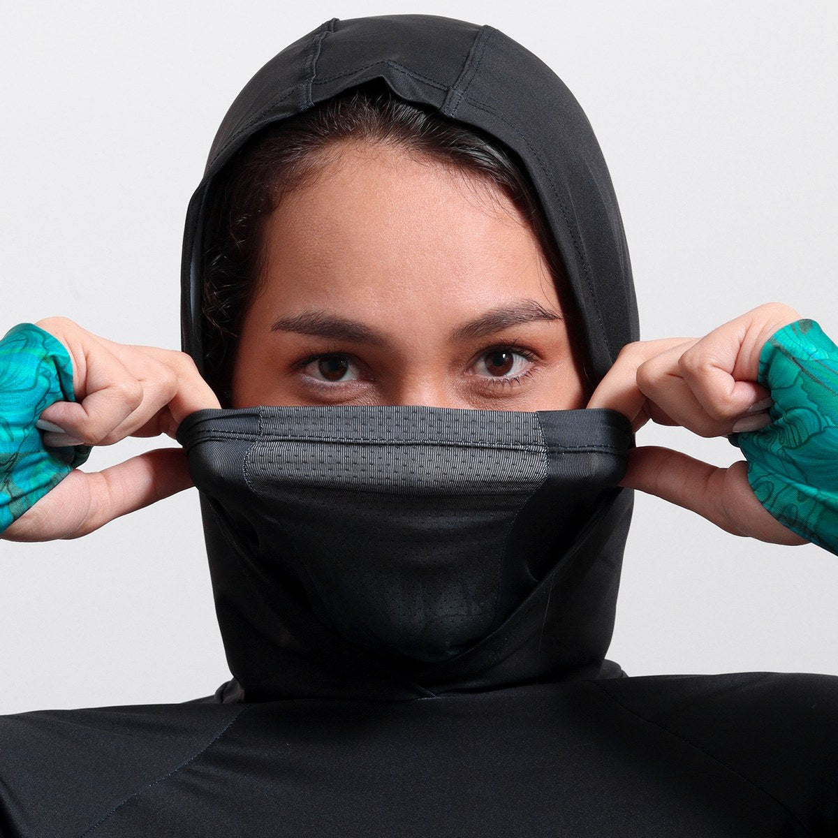 Camisa FusionX Feminina Brk Deep Azul Turquesa com Capuz e Proteção Solar UV50+ - Brk Fishing