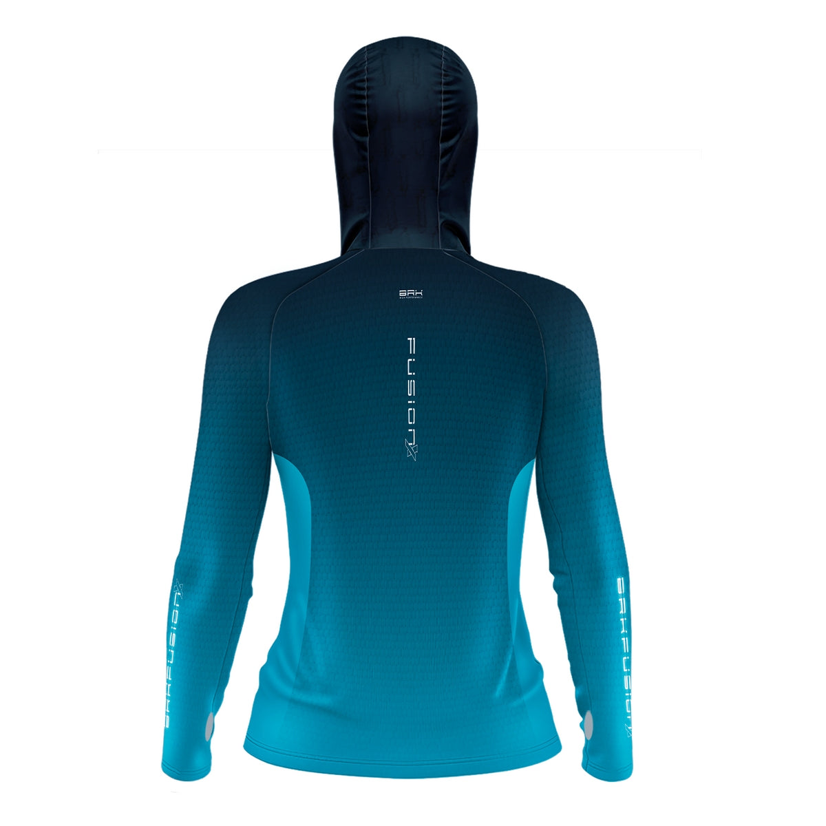 Camisa FusionX Feminina Brk Clean Azul com Capuz e Proteção Solar UV50+ Envio Imediato Brk Fishing