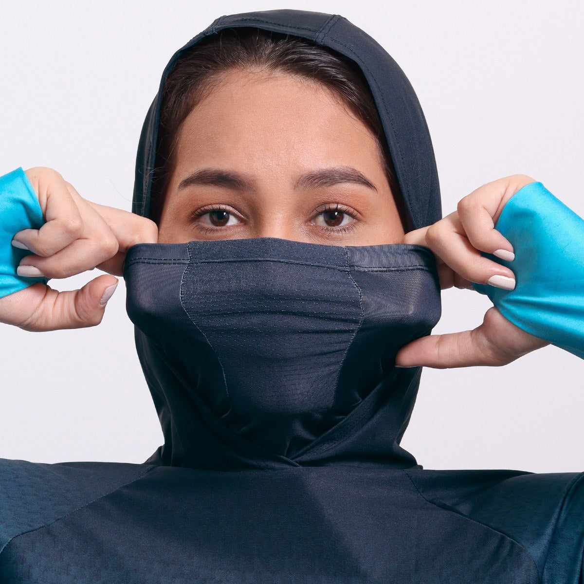 Camisa FusionX Feminina Brk Clean Azul com Capuz e Proteção Solar UV50+ Envio Imediato Brk Fishing