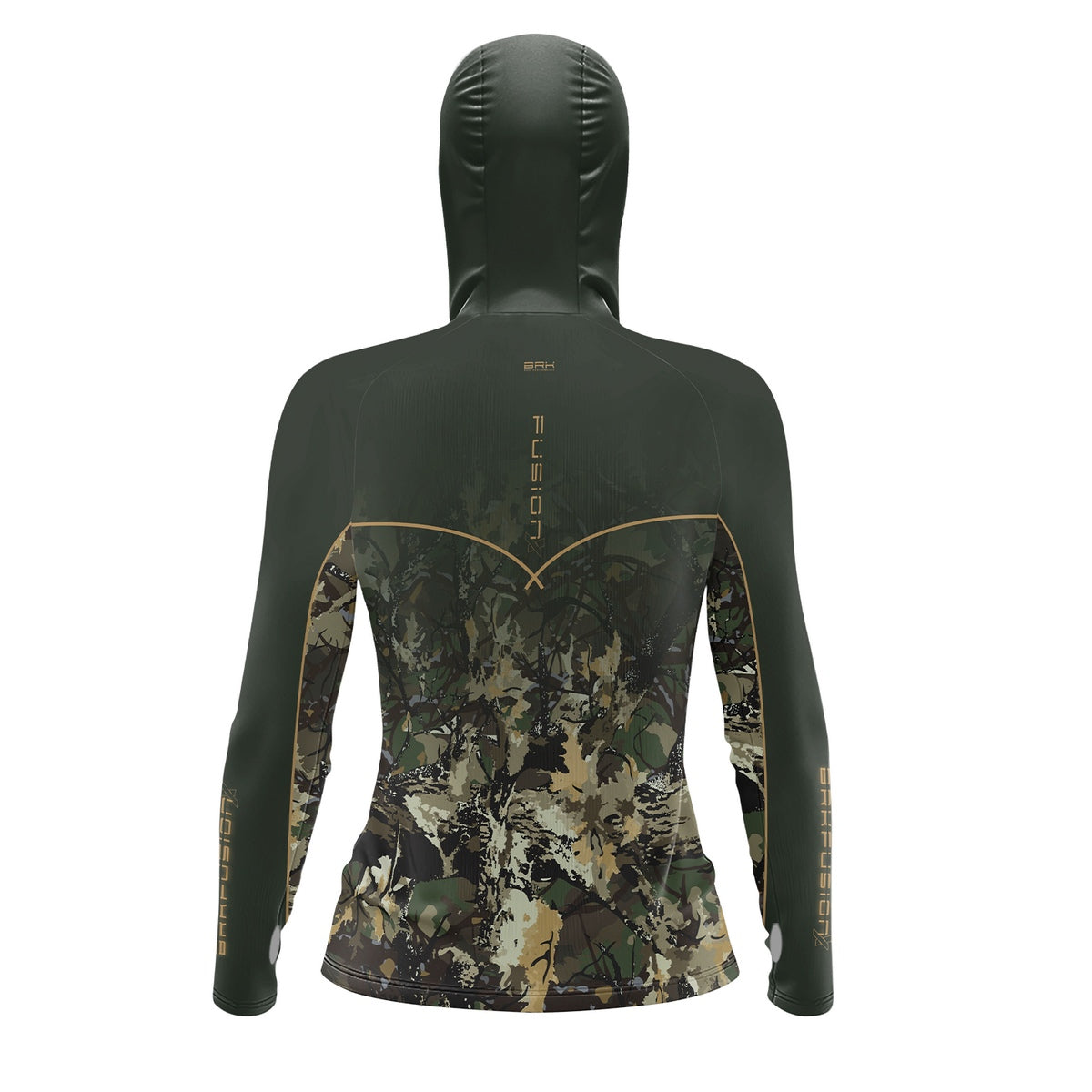 Camisa FusionX Feminina Brk Real Tree Verde e Proteção Solar UV50+ - Brk Fishing