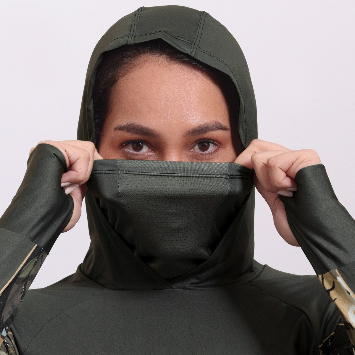 Camisa FusionX Feminina Brk Real Tree Verde e Proteção Solar UV50+ - Brk Fishing