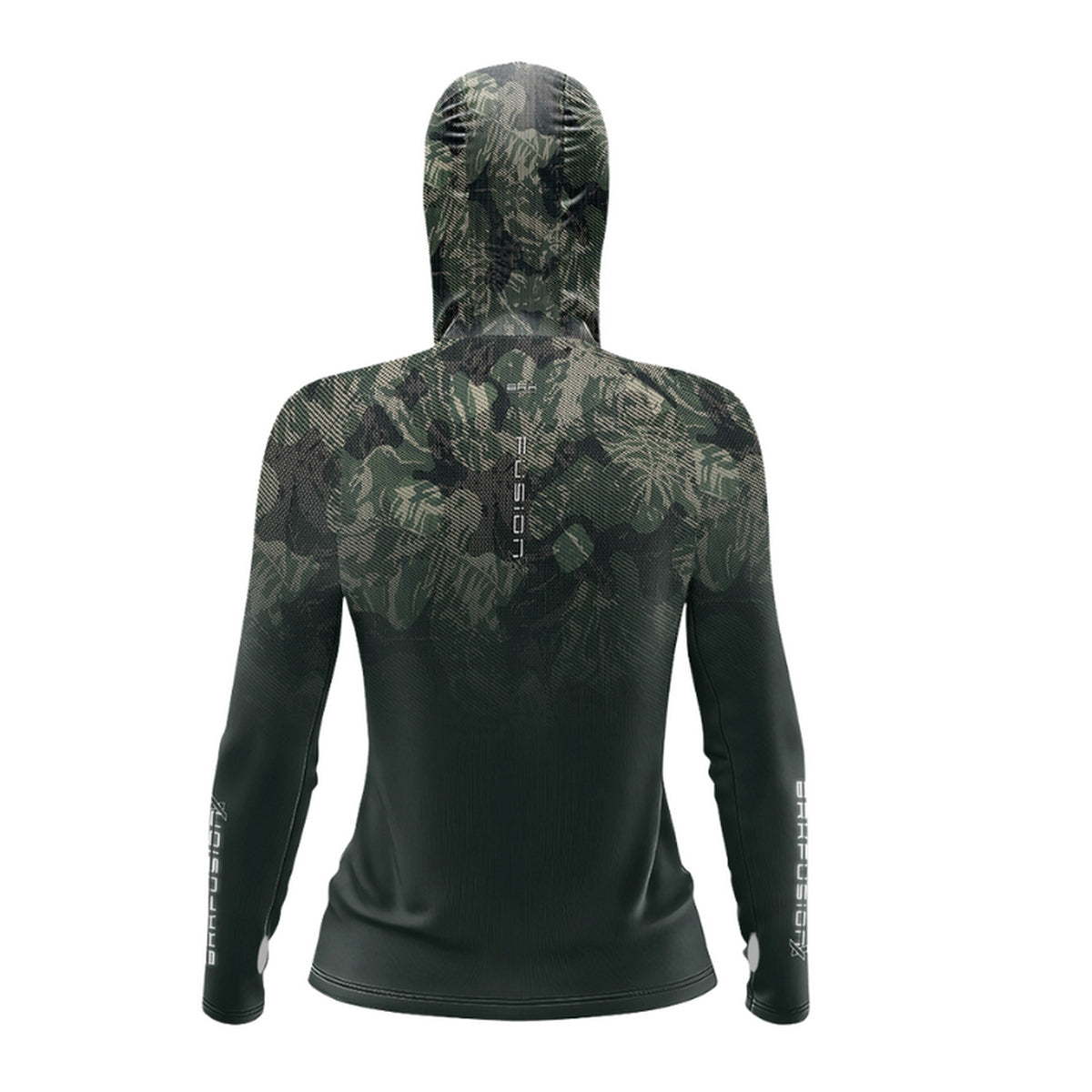 Camisa FusionX Feminina Brk Camuflada Verde e Proteção Solar UV50+ - Brk Fishing
