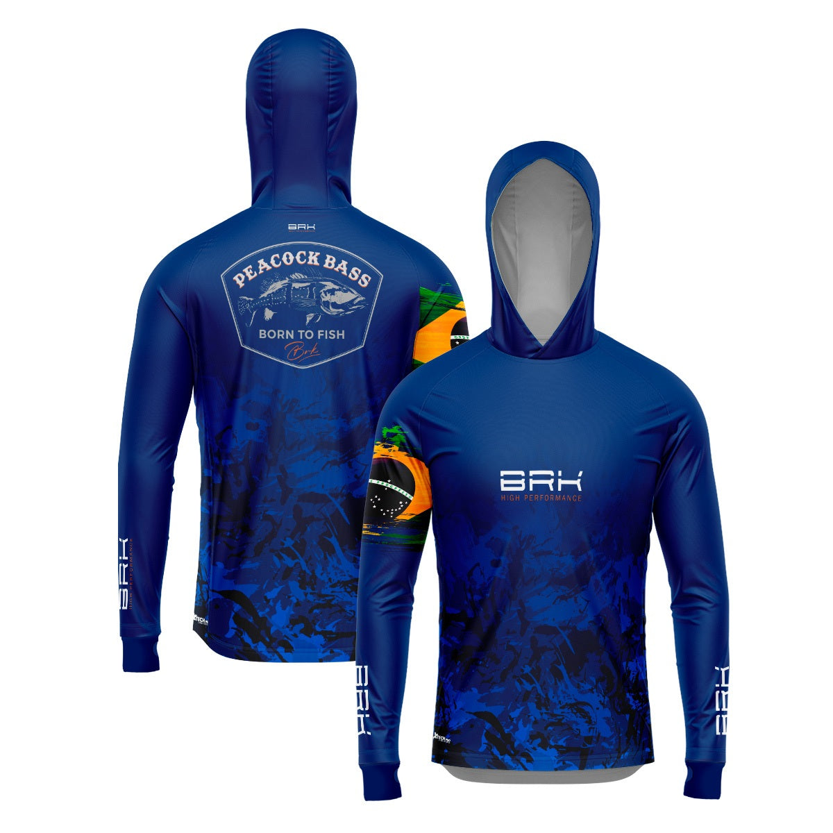 Camisa de Pesca com Capuz Brk Peacock Bass com Proteção Solar UV50+ - Brk Fishing