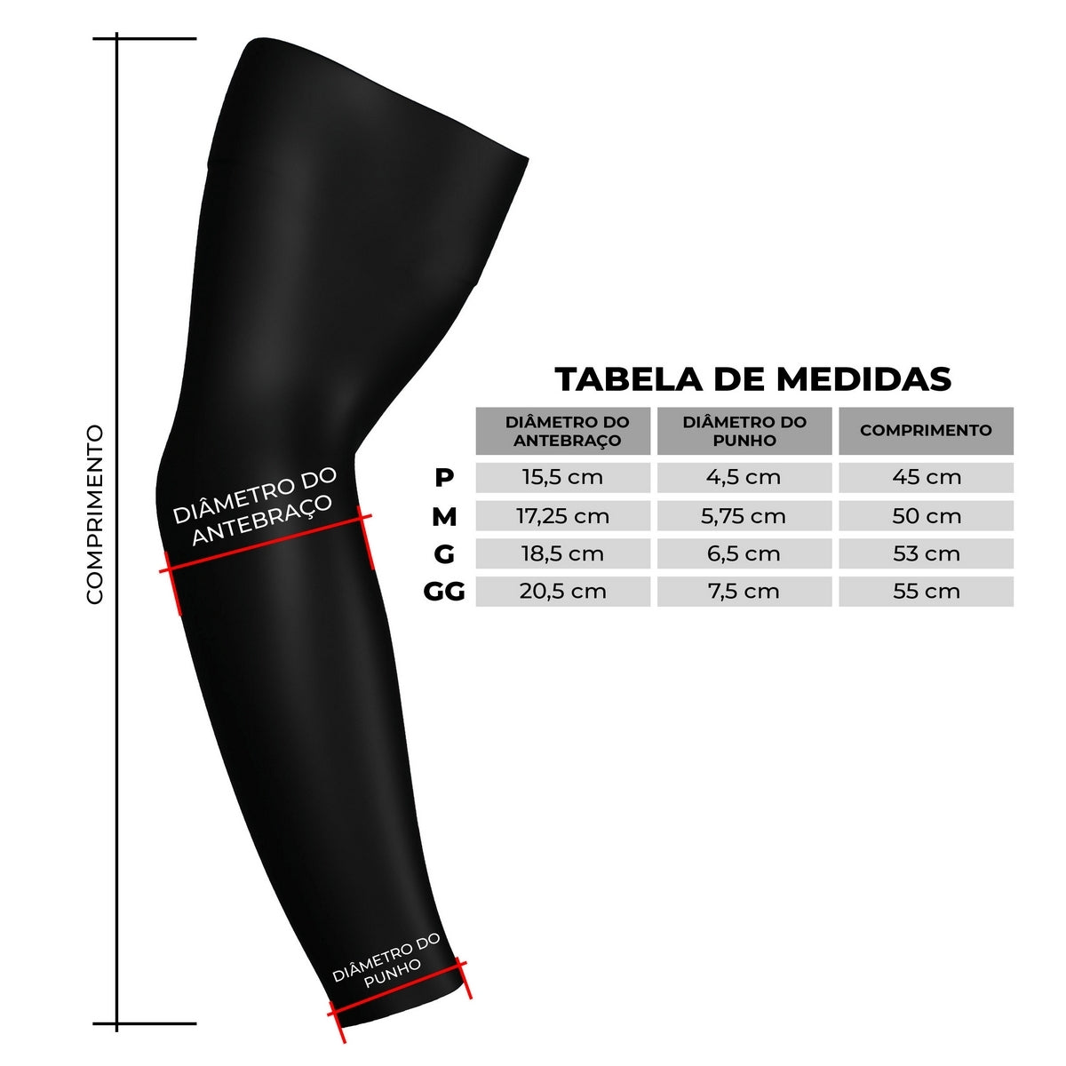 Manguito com Proteção UV50+ Preto - Brk Fishing