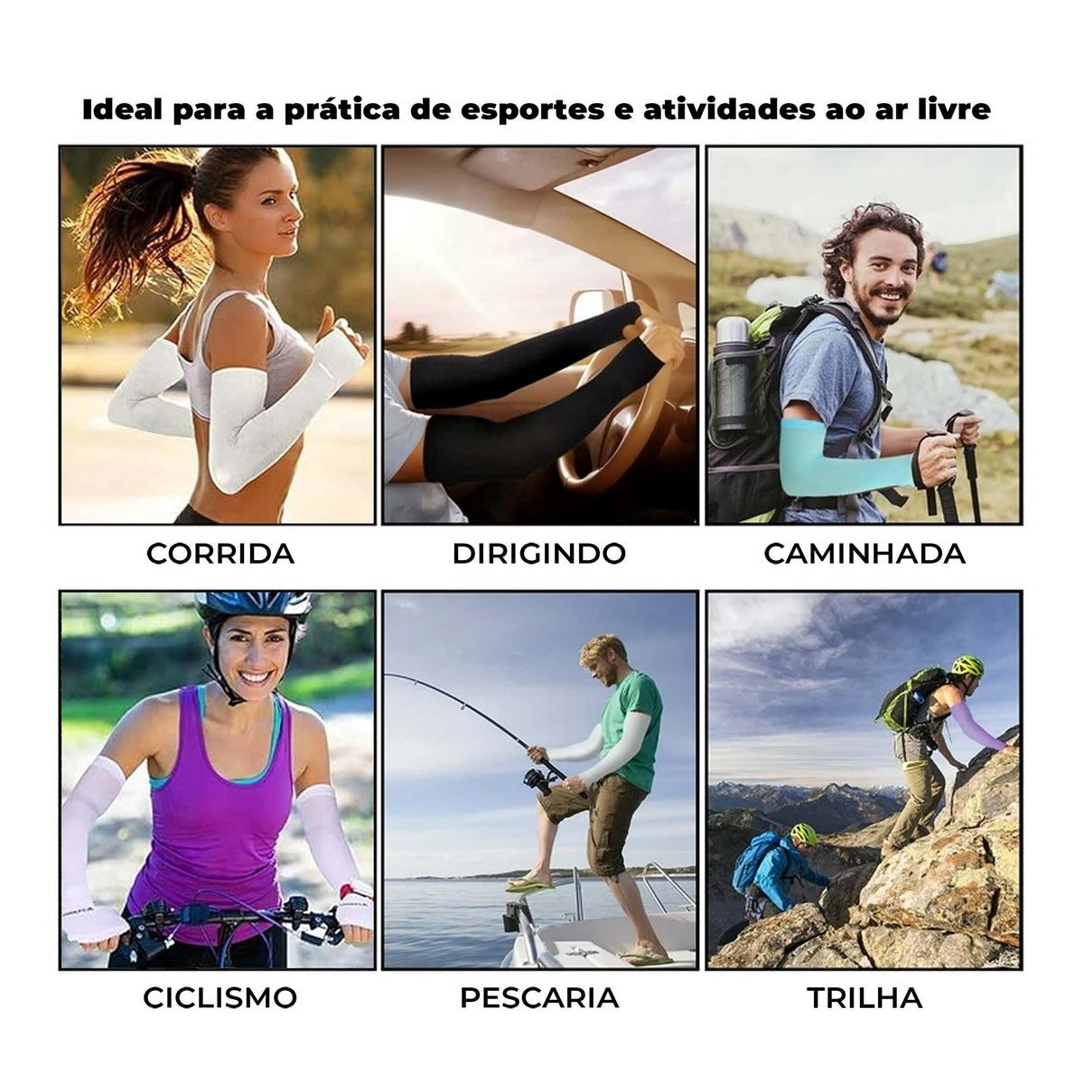 Manguito com Proteção UV50+ Azul - Brk Fishing