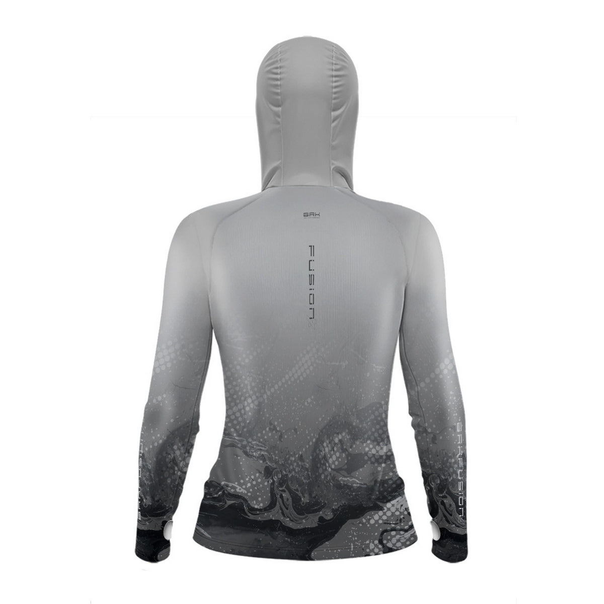 Camisa FusionX Feminina Brk Galaxy Cinza com Capuz e Proteção UV50+ - Brk Fishing
