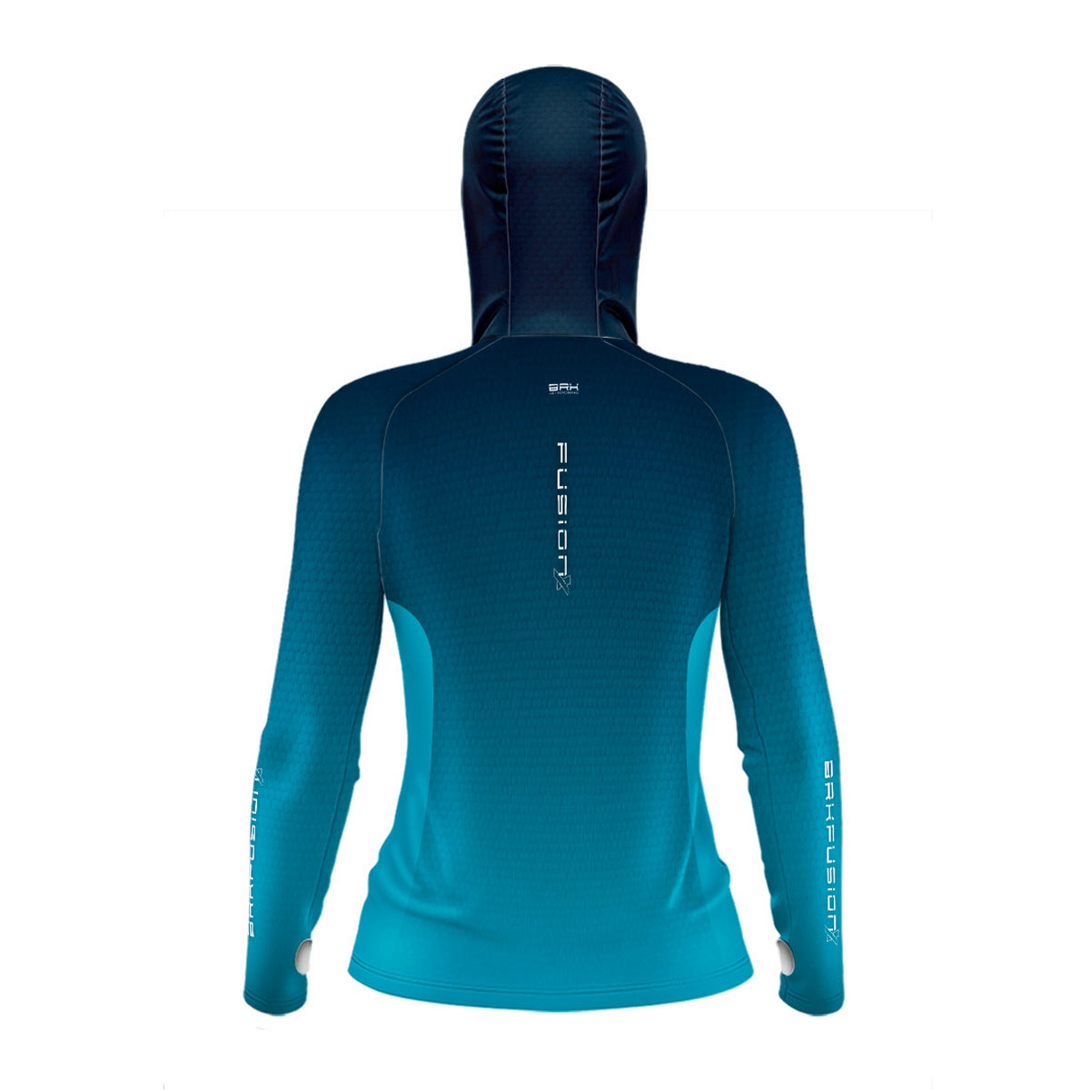 Camisa FusionX Feminina Brk Clean Azul Escuro com Capuz e Proteção UV50+ - Brk Fishing
