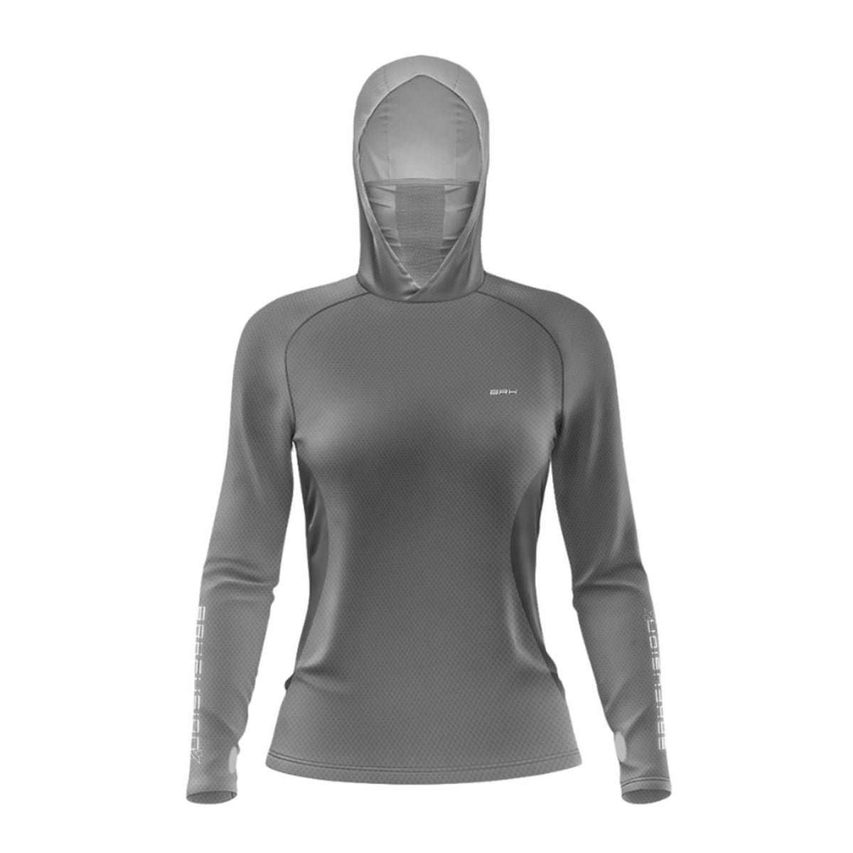 Camisa FusionX Feminina Brk Clean Cinza com Capuz e Proteção Solar UV50+ - Brk Fishing