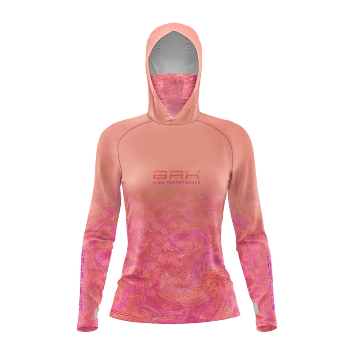 Camisa FusionX Feminina Brk Deep Rosa e Laranja e Proteção Solar UV50+ - Brk Fishing